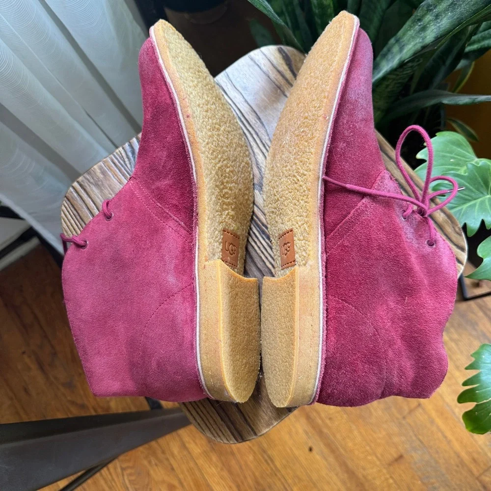 UGG Leighton Mens Burgundy Red Suede Chukka Desert Boots Size‎ 13